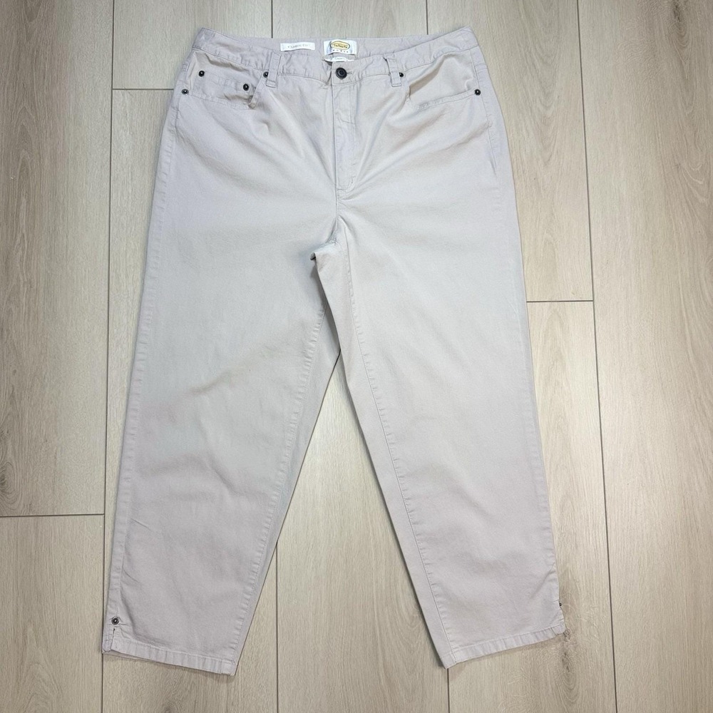 VTG Talbots WOMAN Classic Fit Stretch Pants Beige 12W Hong Kong 90s Straight Leg